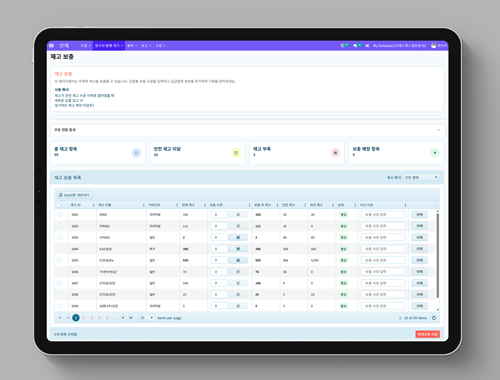 NebulaBiz ERP 재고관리 대시보드
